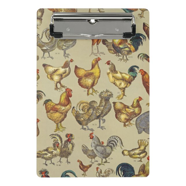 Rooster Chicken Farm Country Animal Mini Clipboard (Front)