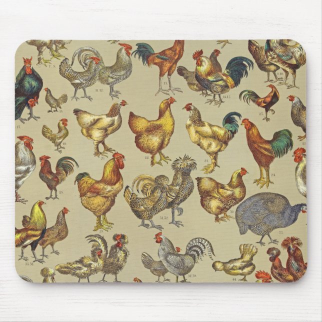 Rooster Chicken Farm Country Animal Mouse Mat (Front)