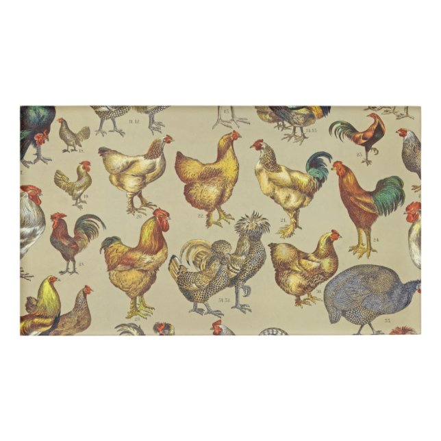 Rooster Chicken Farm Country Animal Name Tag (Front)