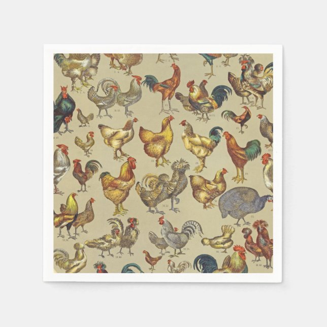 Rooster Chicken Farm Country Animal Napkin (Front)