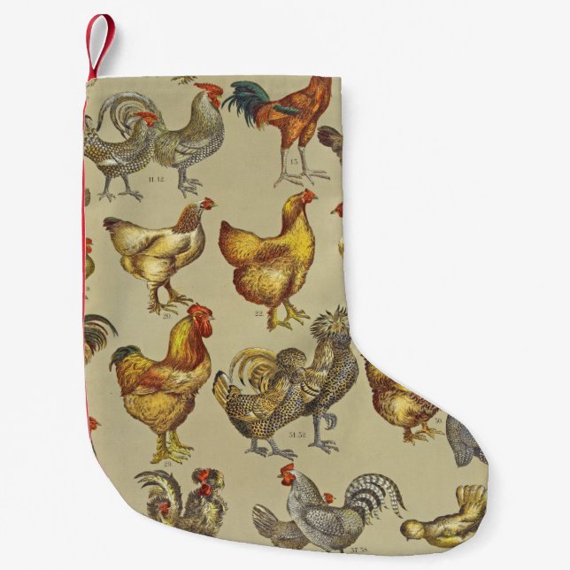 Rooster Chicken Farm Country Animal Small Christmas Stocking (Front)