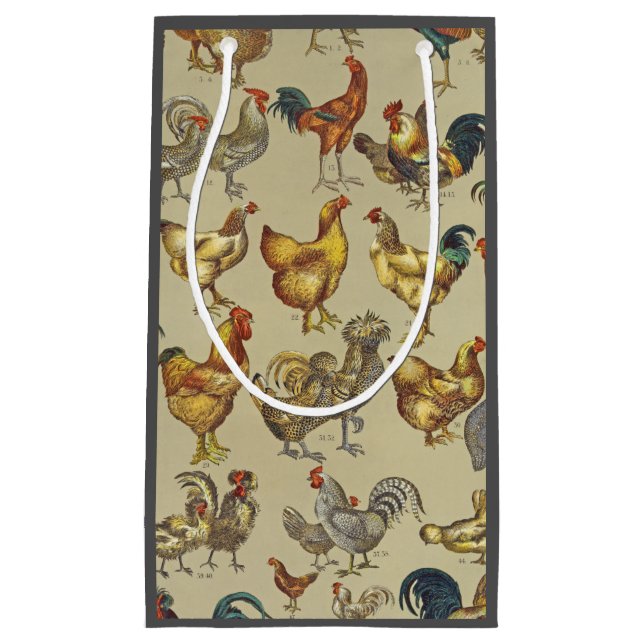 Rooster Chicken Farm Country Animal Small Gift Bag (Front)
