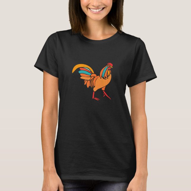 Rooster Chicken Farmer Poultry T-Shirt (Front)