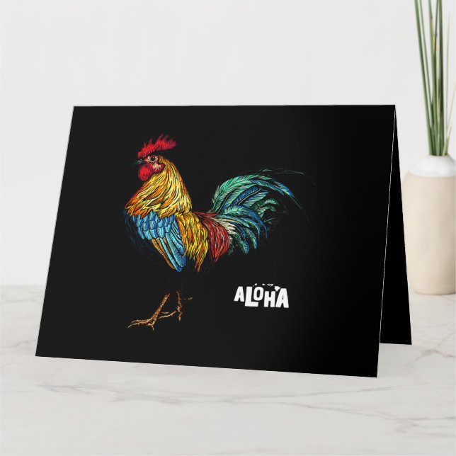 rooster chicken hawaii aloha hawaiian 157 card (Front)
