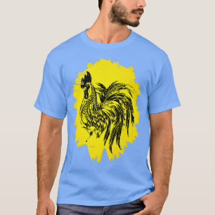 Rooster Chicken Motif Farmer colourful Farm Animal T-Shirt