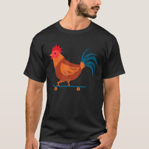 Rooster Chicken Skateboard Farm Poultry Skateboard T-Shirt