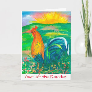 Rooster Chinese New Year Holiday Card