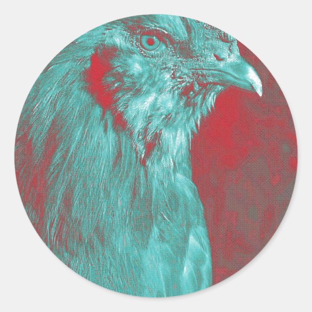 Rooster Classic Round Sticker (Front)
