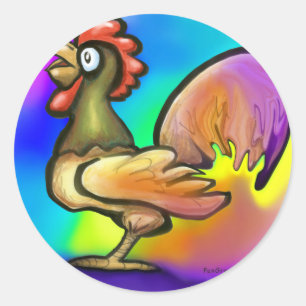 Rooster Classic Round Sticker