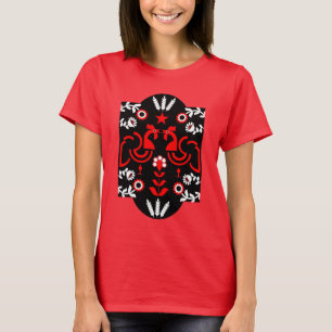 Rooster Cockerel Nordic Scandinavian Folk Art T-Shirt