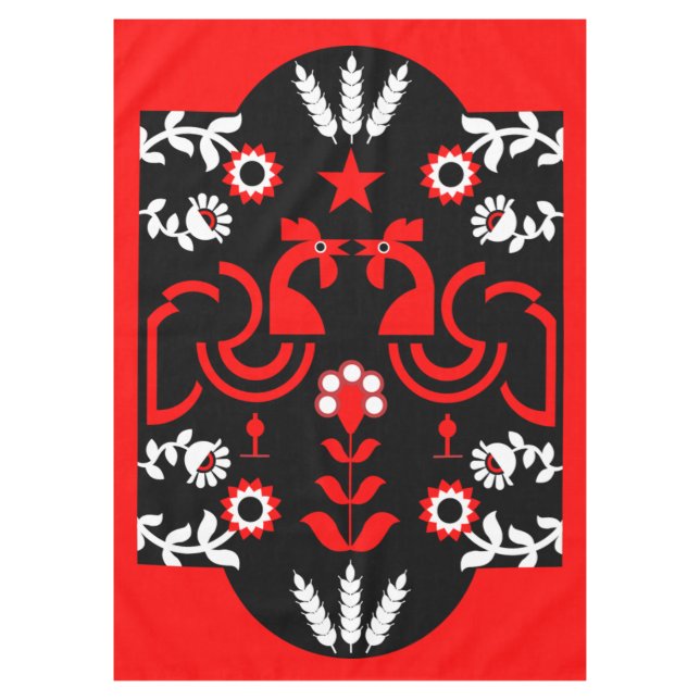Rooster Cockerel Nordic Scandinavian Folk Art   Ta Tablecloth (Front)