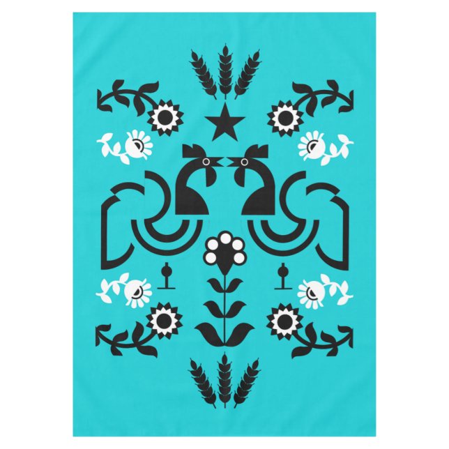 Rooster Cockerel Nordic Scandinavian Folk Art      Tablecloth (Front)