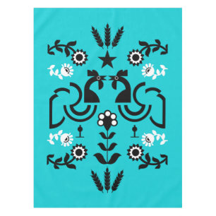 Rooster Cockerel Nordic Scandinavian Folk Art Tablecloth
