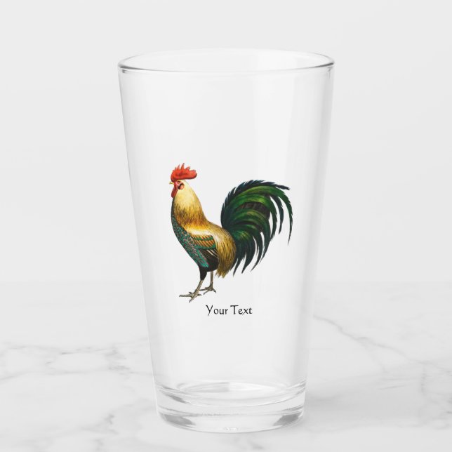 Rooster country classic stylish traditional bird  glass (Front)