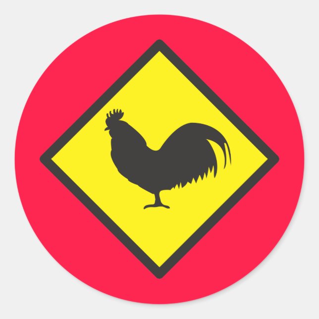 ROOSTER crossing Classic Round Sticker (Front)