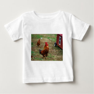 Rooster Crowing Baby T-Shirt