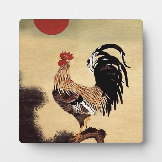 Rooster Crowing by Ito Jakuchu  Plaque (Front)