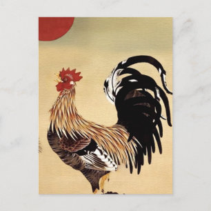 Rooster Crowing by Ito Jakuchu Postcard