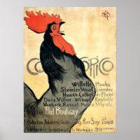 Rooster Crowing by Théophile Alexandre Steinlen