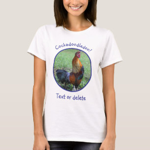 Rooster Crowing Cockadoodledoo Funny T-Shirt