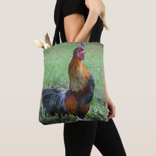 Rooster Crowing Farm Animal Tote Bag
