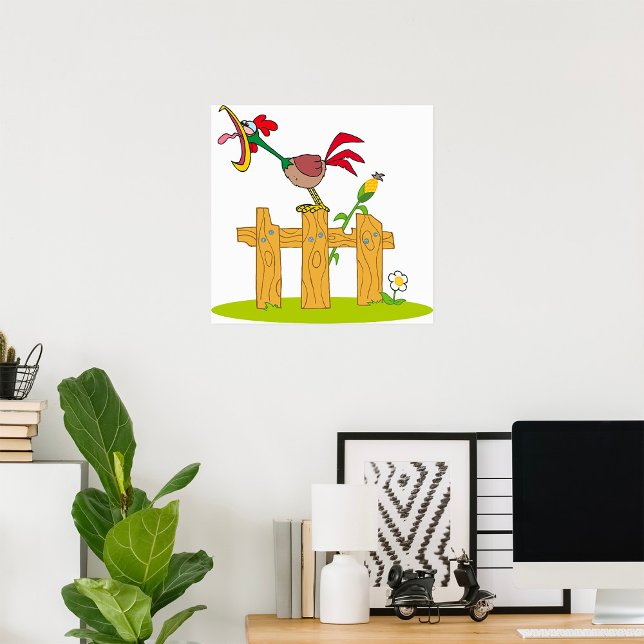Rooster Crowing Poster (Creator Uploaded)