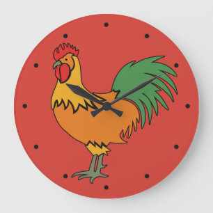 Rooster custom colour wall clock