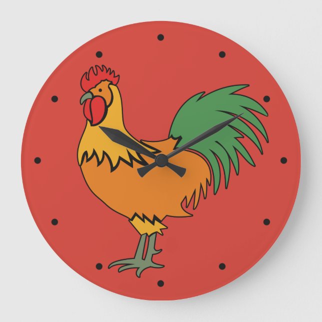 Rooster custom colour wall clock (Front)
