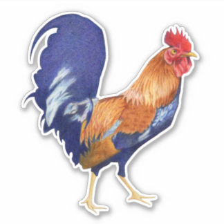 Rooster Custom-Cut Stickers