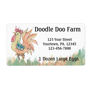 Rooster Custom Eggs Label