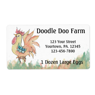 Rooster Custom Eggs Label