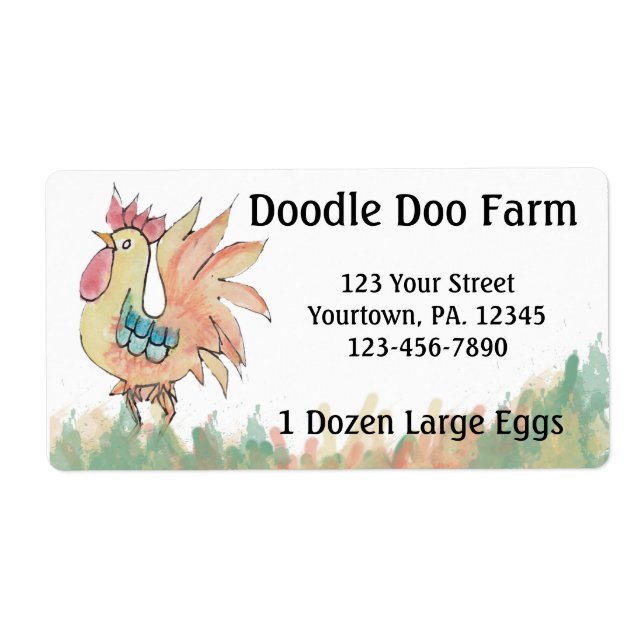 Rooster Custom Eggs Label (Front)