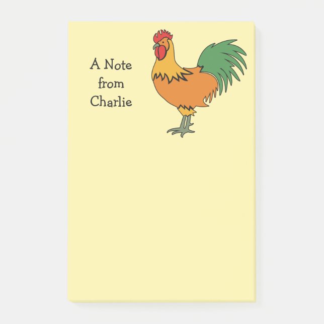 Rooster custom Post-It notes (Front)