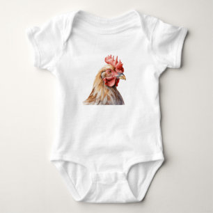 Rooster Cute Farm Animal Baby Bodysuit