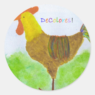 Rooster  DeColores Stickers