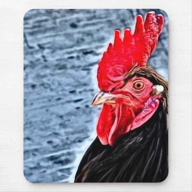 Rooster Digital Art Mouse Mat (Front)