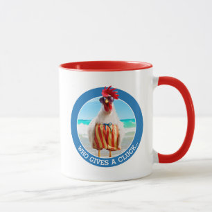 Rooster Dude Chillin' at Beach in Swim Trunks Mug