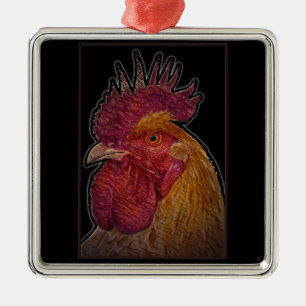 Rooster / El Gallo Metal Tree Decoration