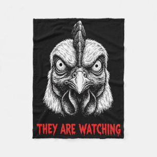 Rooster Enthusiast Paranoid Chicken Surveillance D Fleece Blanket