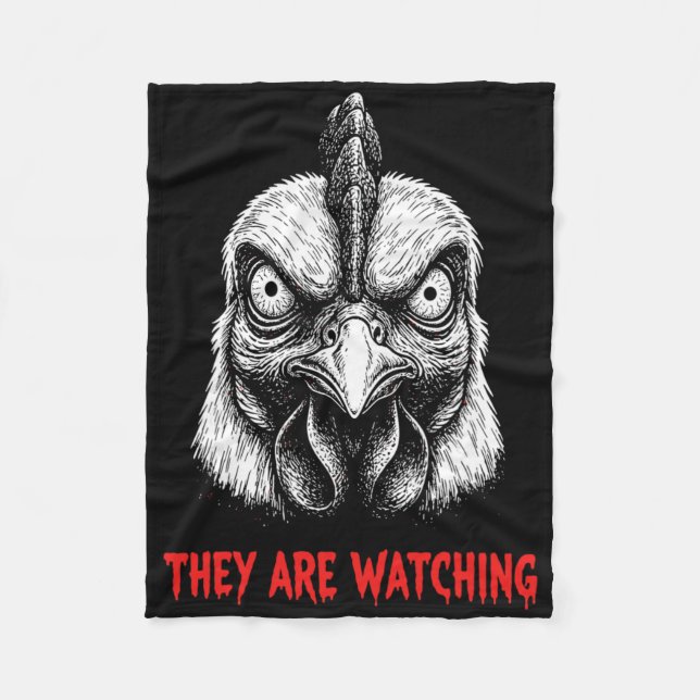 Rooster Enthusiast Paranoid Chicken Surveillance D Fleece Blanket (Front)