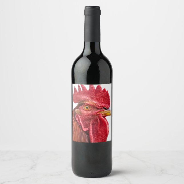 Rooster Face Wine Label (Front)