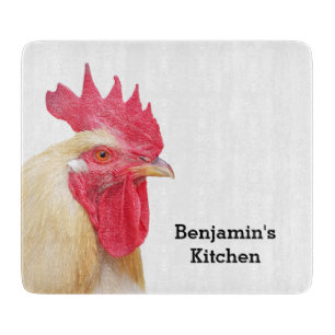 Rooster Farm Animal Personalised Name Cutting Boar Cutting Board