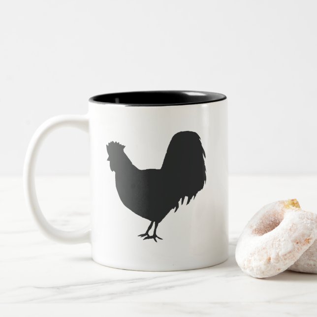 Rooster Farm Illustration Mug (With Donut)