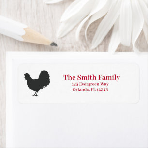 Rooster Farm Illustration Return Address 