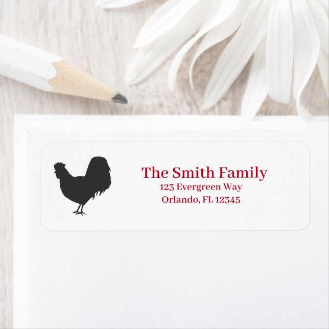Rooster Farm Illustration Return Address  (Insitu)