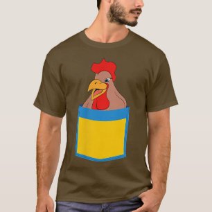 Rooster Farmer Animal Lover Farm Bird Cute Pocket T-Shirt