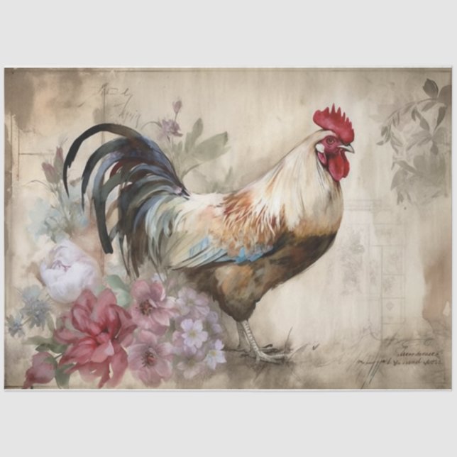 Rooster four tissue paper (Front)
