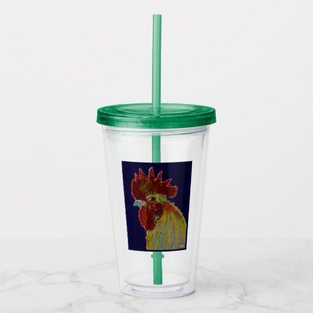 Rooster:  Freestyle Head Acrylic Tumbler (Front)
