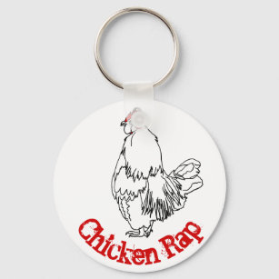 Rooster Funny Music Slogan Chicken Rap Word Play Key Ring