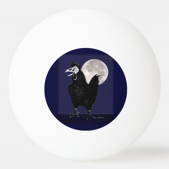 Rooster Ghost Ping Pong Ball (Front)